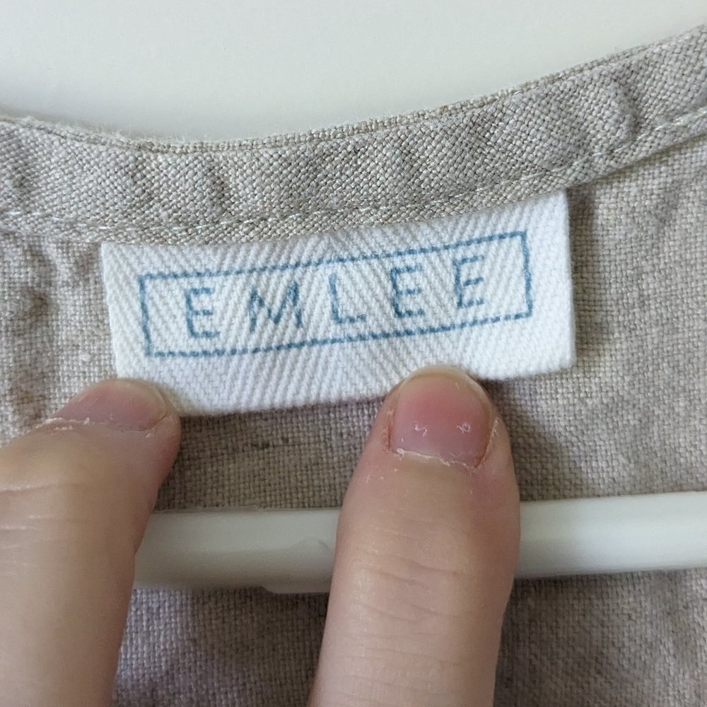 Natural/oatmeal linen Emlee top - Picture 2 of 5